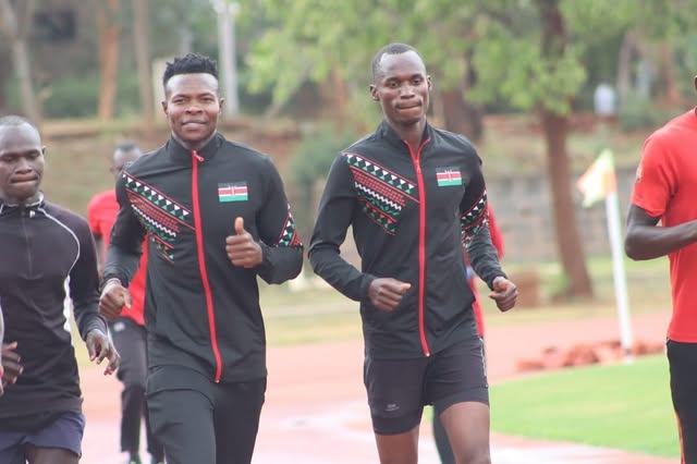 Kenyan Para athletes training together on the track