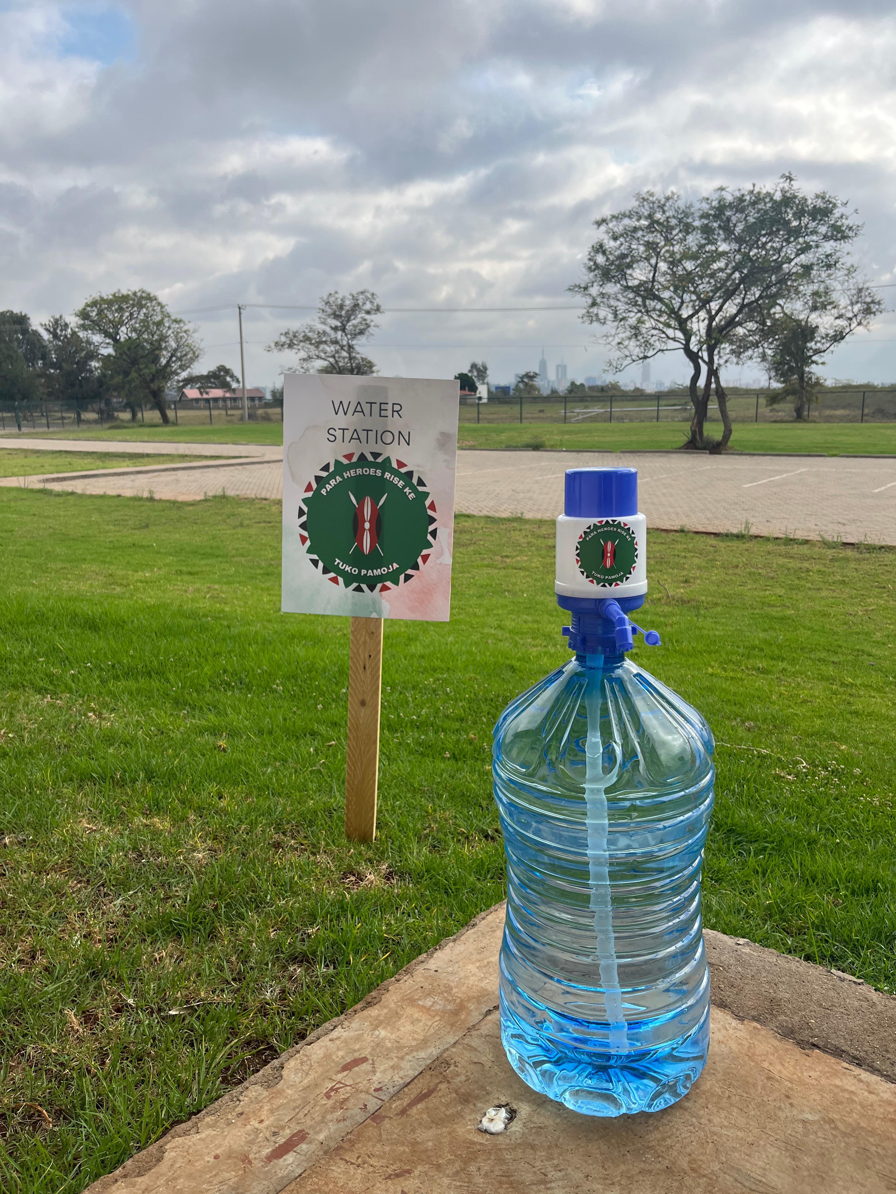 Para Heroes Rise KE water station during the Deaflympics Trials